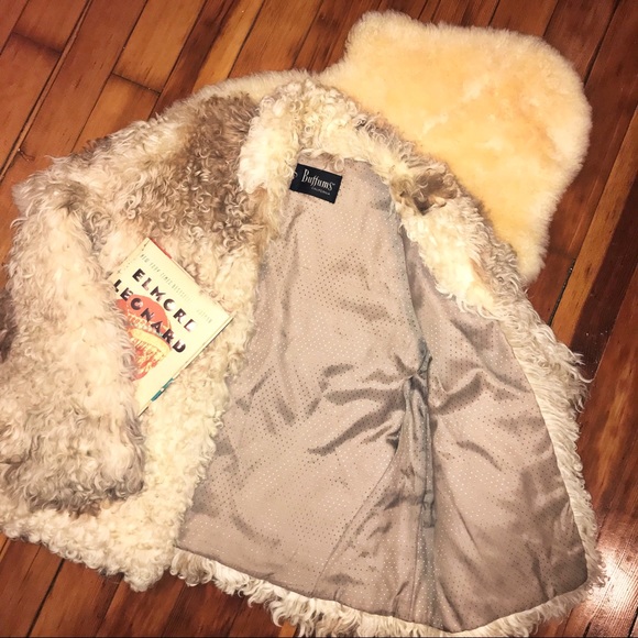 VTG Buffems’ Cali BOHO Curly Lamb Fur Coat Sz M/L - Picture 6 of 8